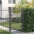 Vidaxl hekdeur met spijkers grijs 200 x 100 cm poedergecoat staal