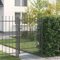 Vidaxl hekdeur met spijkers grijs 170 x 100 cm poedergecoat staal