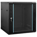 Vidaxl netwerk kabinet met opslag zwart 60 x 45 x 65 cm staal