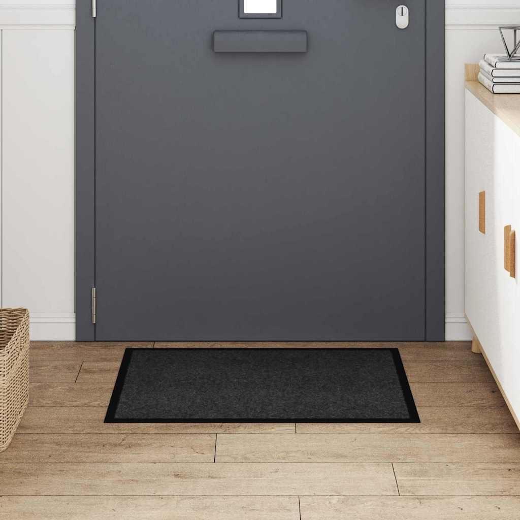 Vidaxl deurmat antraciet 60 x 80 x 1.2 cm teddy stof