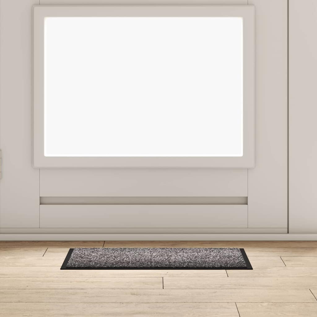 Vidaxl deurmat lichtgrijs 60 x 40 x 1.2 cm teddy stof