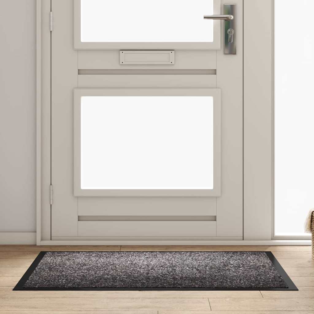 Vidaxl deurmat lichtgrijs 80 x 120 x 1.2 cm teddy stof