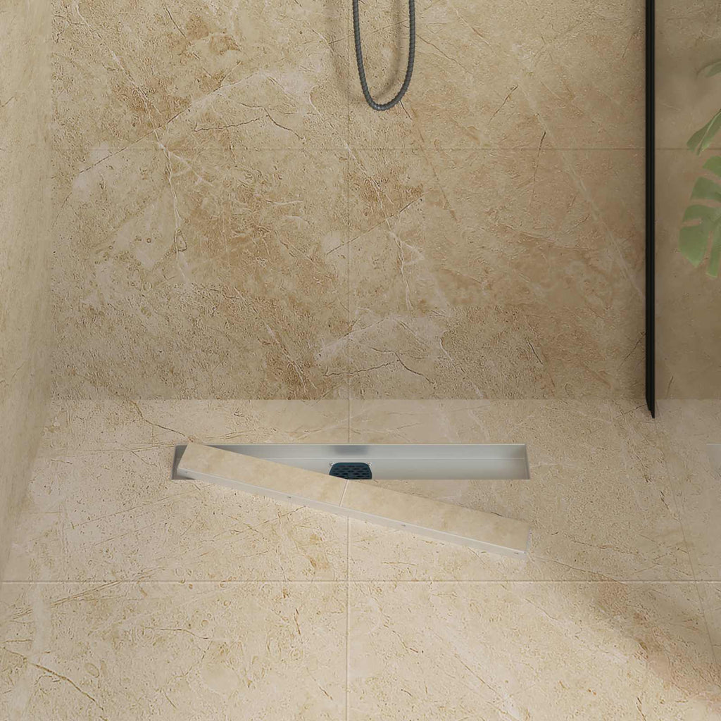 Vidaxl doucheafvoer 2-in-1 met 360° sifon zilver 60 cm