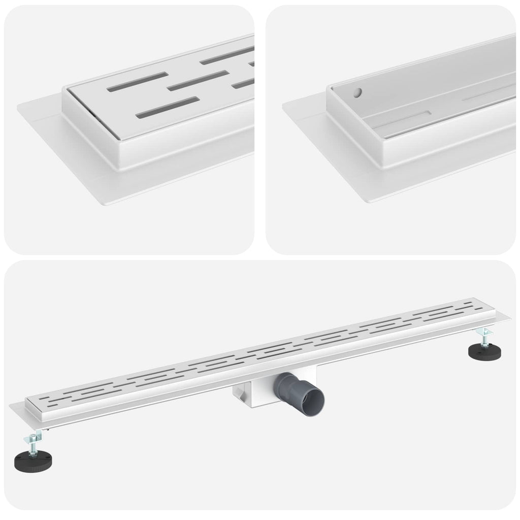 Vidaxl doucheafvoer met lijndesign zilver 90 cm roestvrij staal 304
