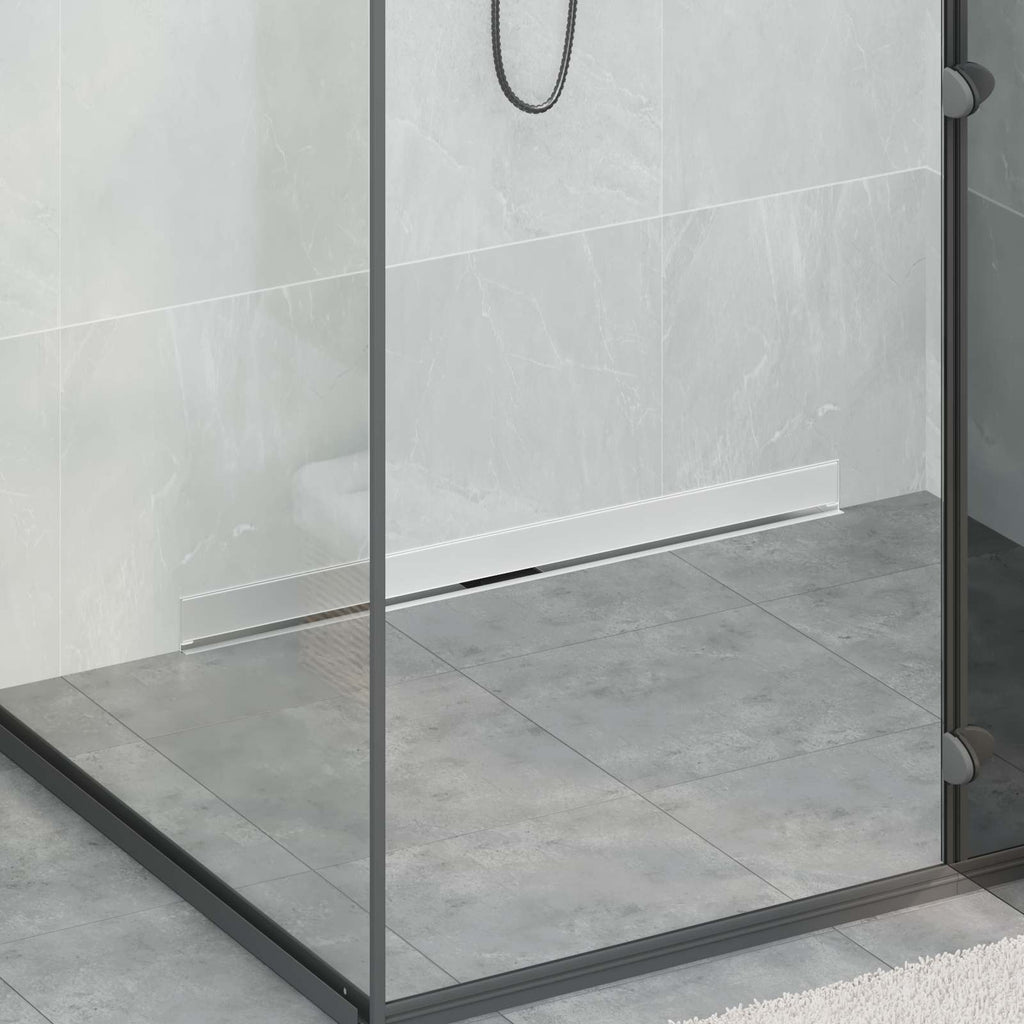 Vidaxl wandgemonteerde douche afvoer zilver 90 cm roestvrij staal 304
