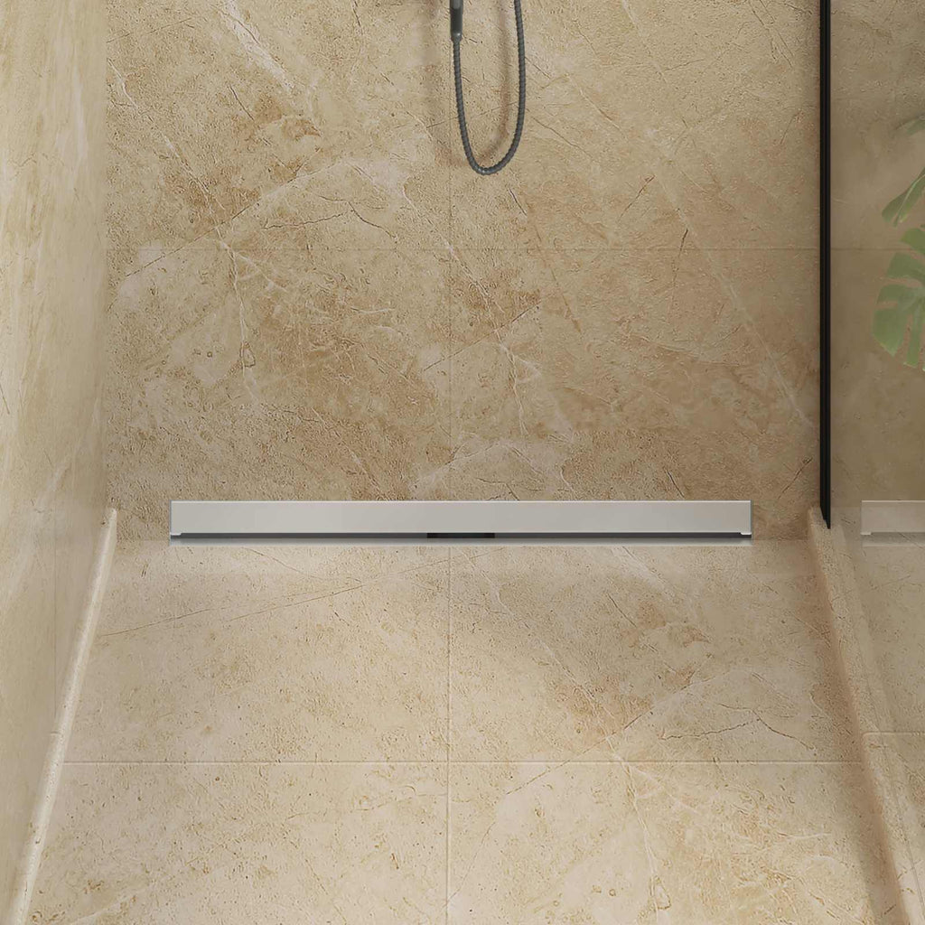 Vidaxl wandgemonteerde douche afvoer zilver 90 cm roestvrij staal 304