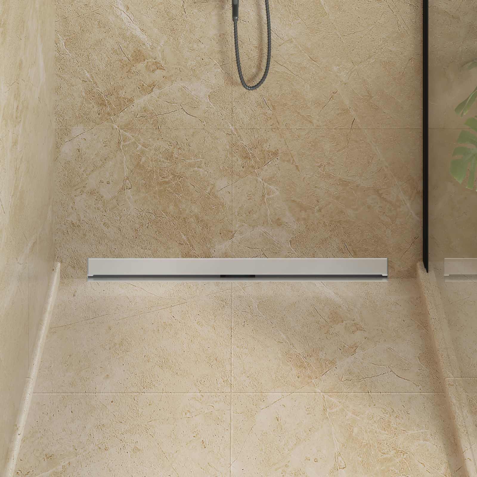 Vidaxl wandgemonteerde douche afvoer zilver 90 cm roestvrij staal 304