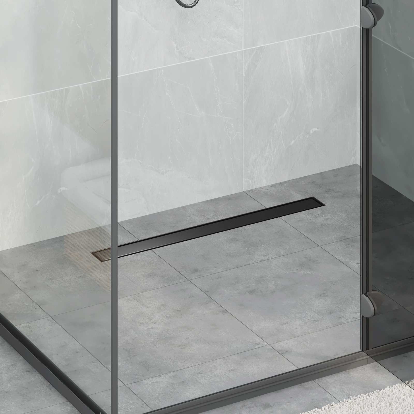 Vidaxl 2 in 1 doucheafvoer zwart 70 cm roestvrij staal 304