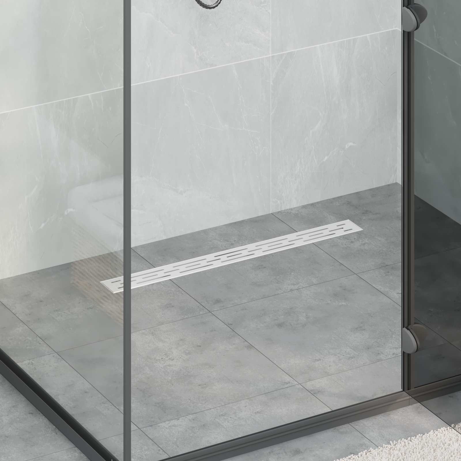 Vidaxl doucheafvoer glasdeksel met 360° sifon zilver 70 cm