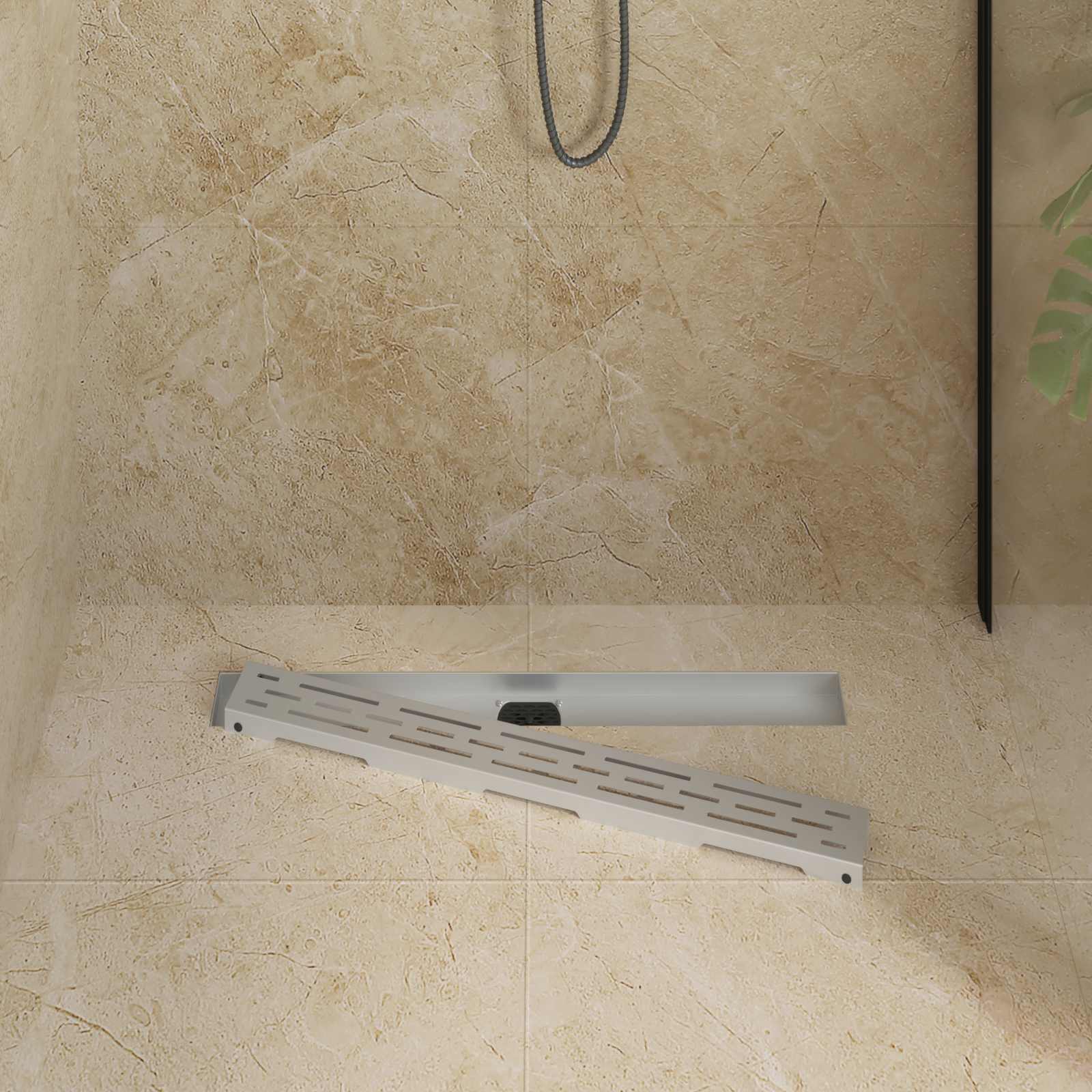 Vidaxl doucheafvoer glasdeksel met 360° sifon zilver 70 cm