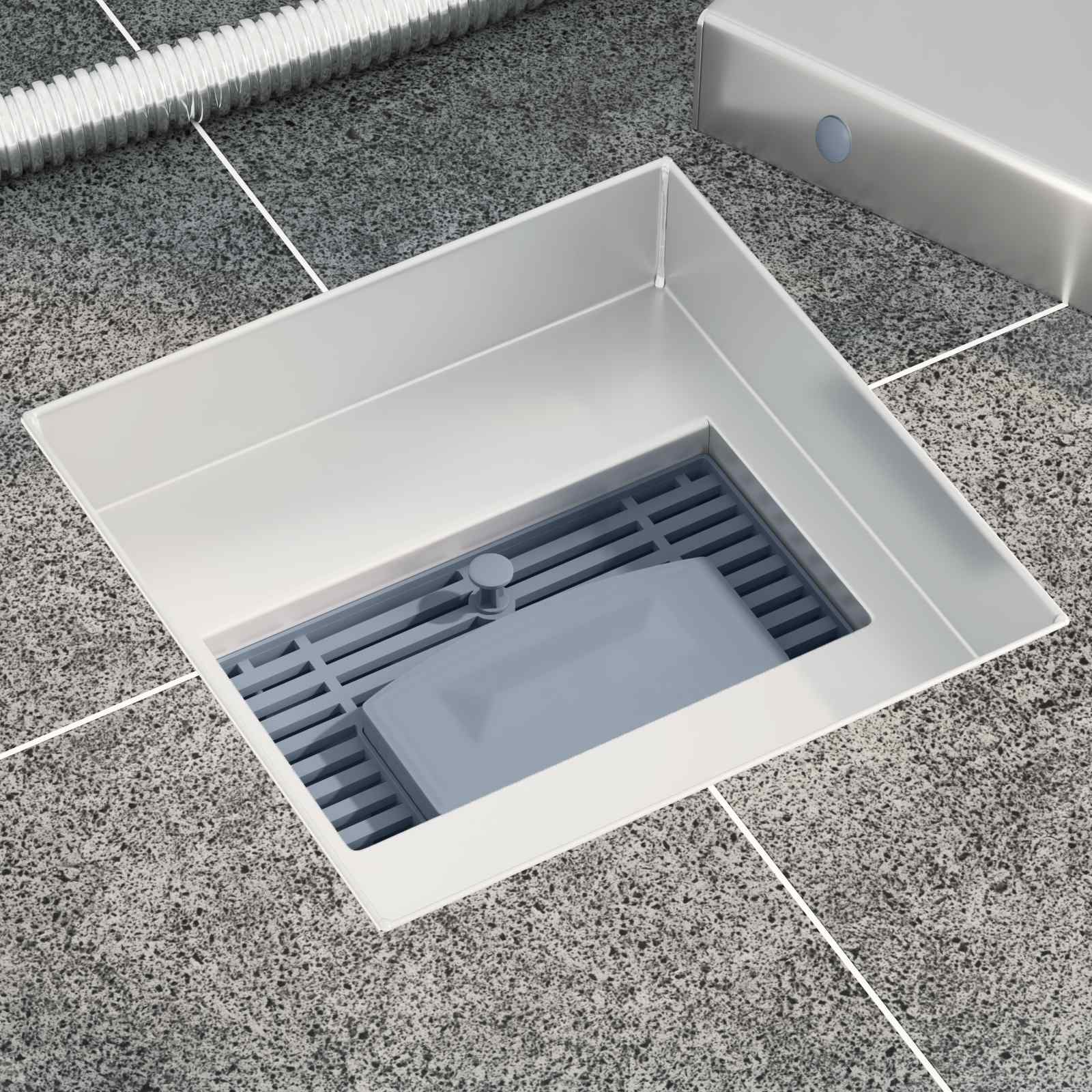 Vidaxl 2 in 1 doucheafvoer zilver 15 x 15 cm roestvrij staal 304