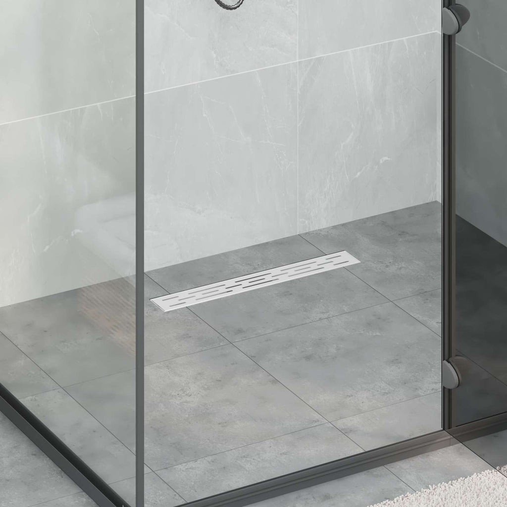 Vidaxl doucheafvoer met lijndesign zilver 60 cm roestvrij staal 304