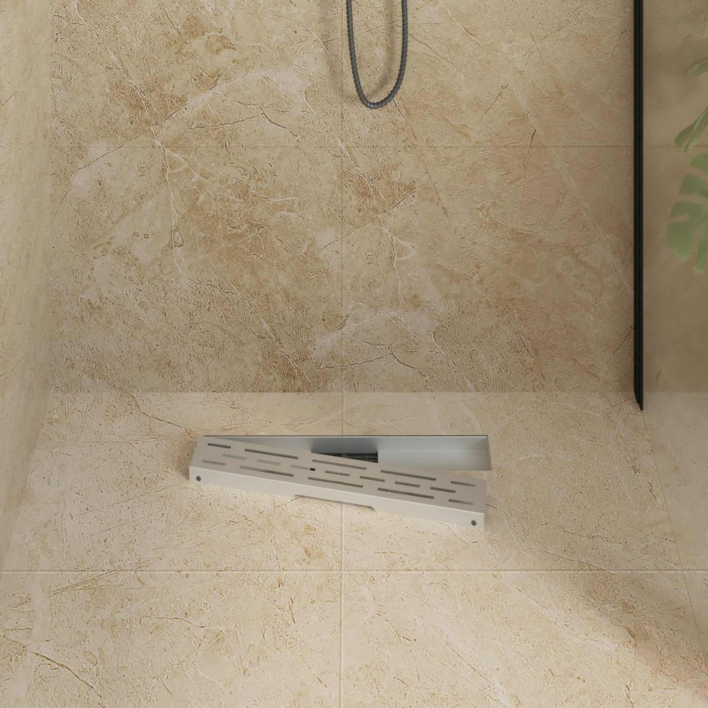 Vidaxl doucheafvoer met lijndesign zilver 50 cm roestvrij staal 304