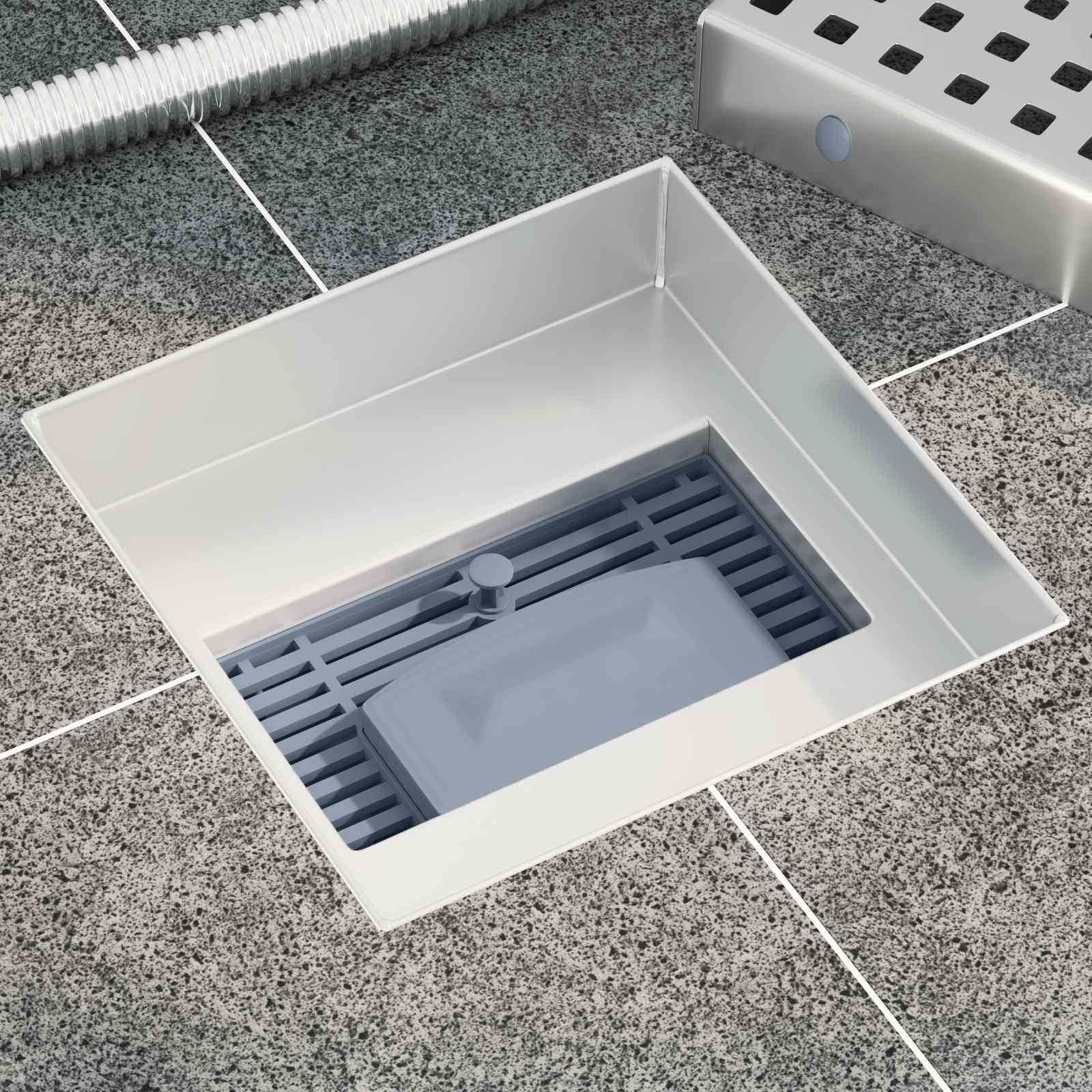 Vidaxl dot doucheafvoer zilver 15 x 15 cm roestvrij staal 304