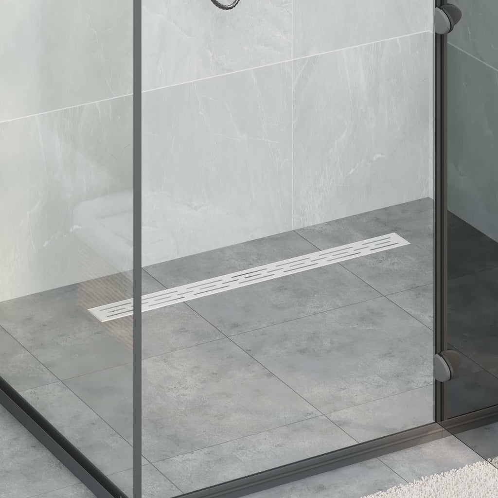 Vidaxl doucheafvoer glasdeksel met 360° sifon zilver 80 cm