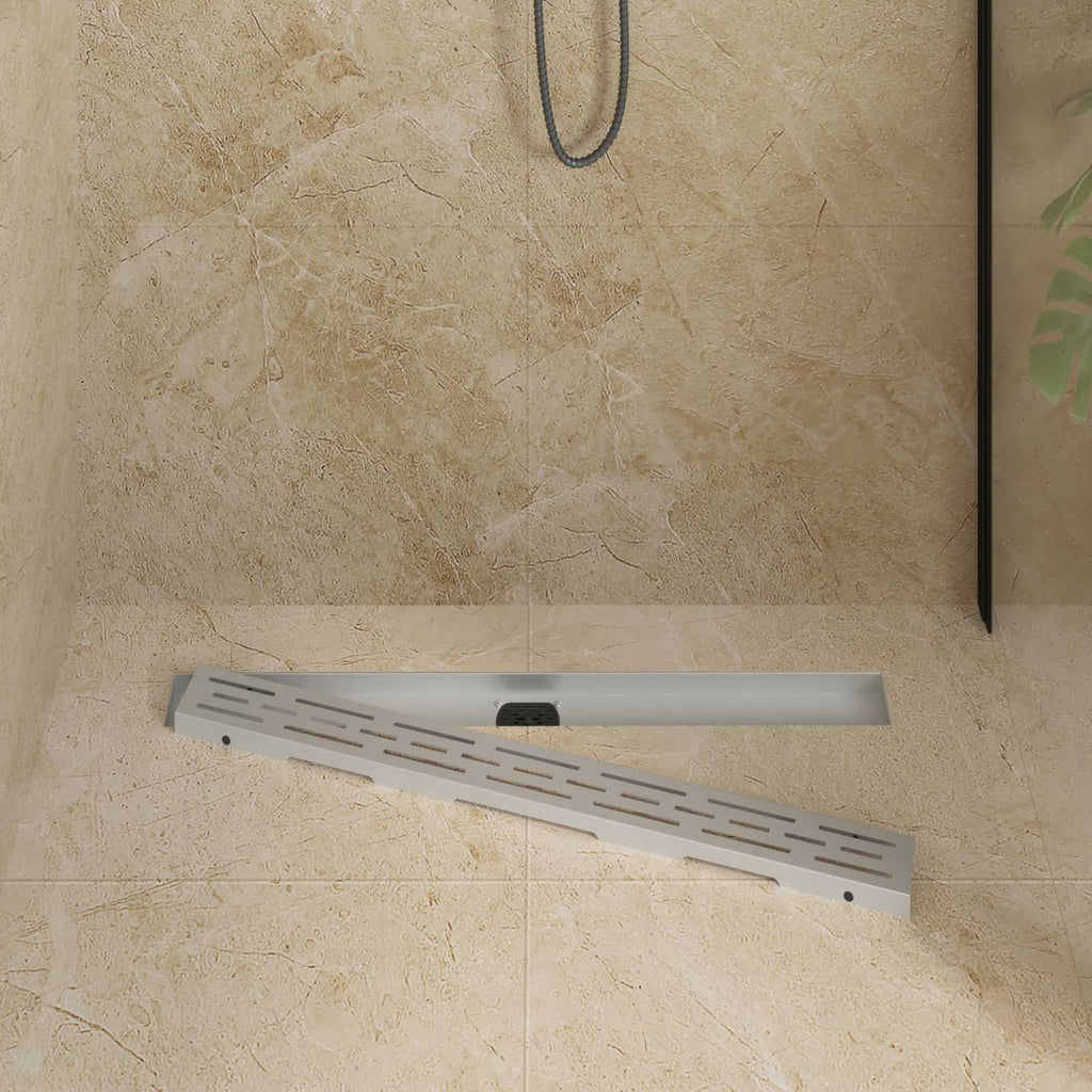 Vidaxl doucheafvoer glasdeksel met 360° sifon zilver 80 cm