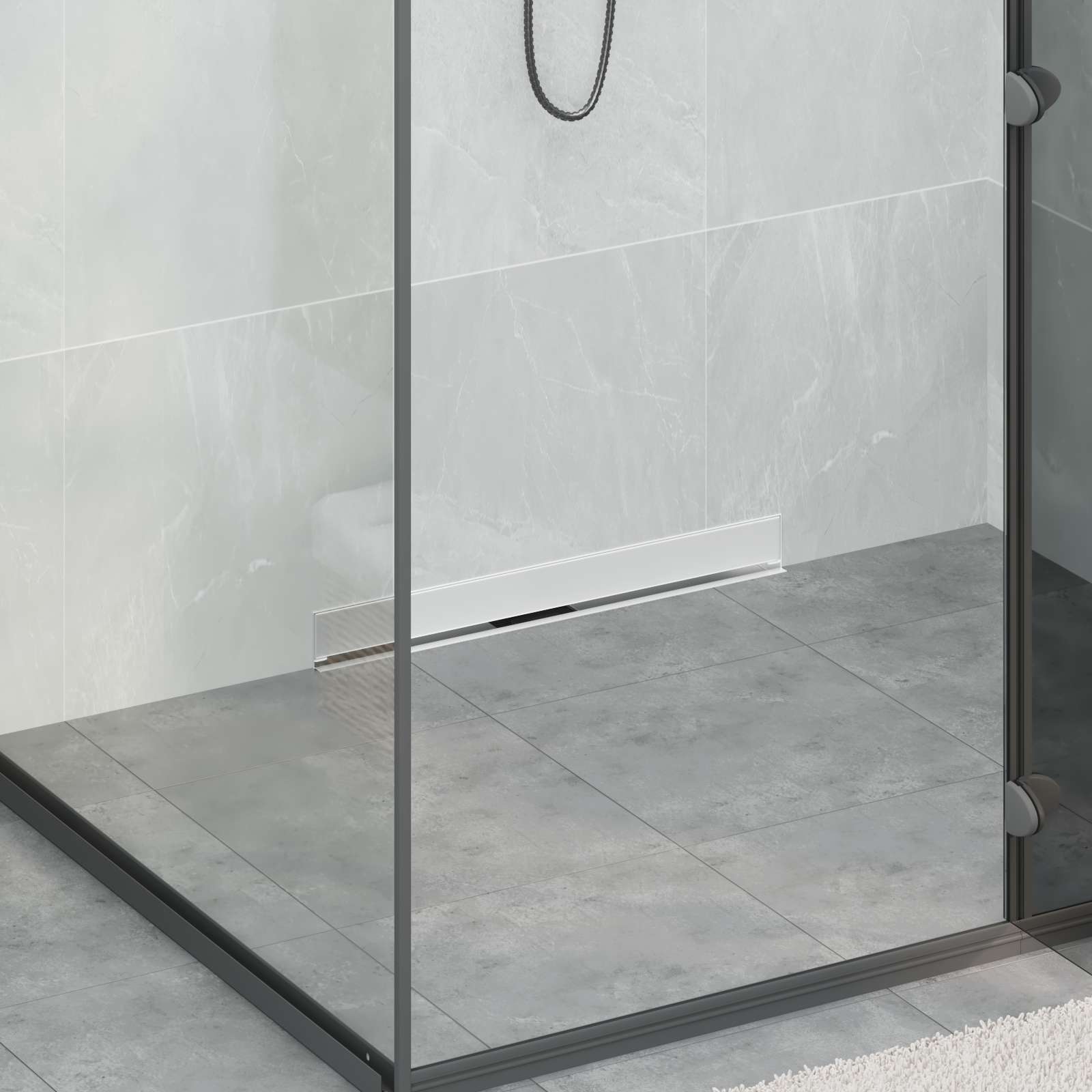 Vidaxl wandgemonteerde douche afvoer zilver 60 cm roestvrij staal 304