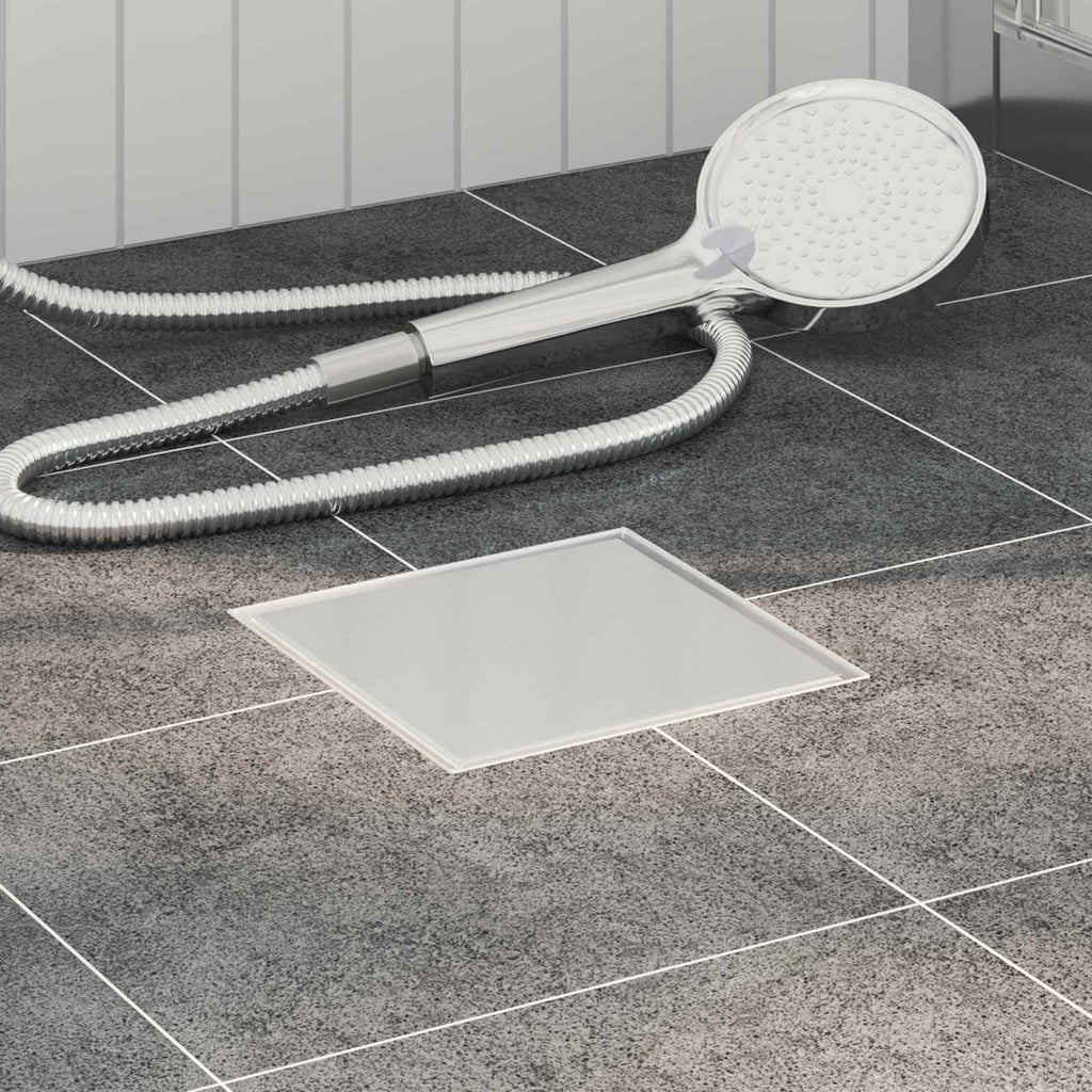 Vidaxl 2 in 1 doucheafvoer zilver 20 x 20 cm roestvrij staal 304