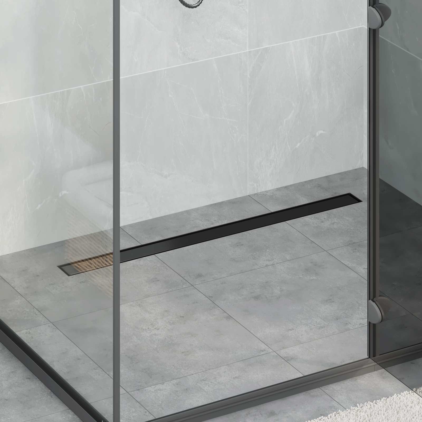 Vidaxl 2 in 1 doucheafvoer zwart 90 cm roestvrij staal 304