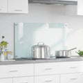 Vidaxl keuken achterwand wit 90 x 50 cm gehard glas