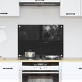 Vidaxl keuken achterwand zwart 70 x 50 cm gehard glas