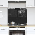Vidaxl keuken achterwand zwart 70 x 60 cm gehard glas