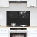 Vidaxl keuken achterwand zwart 80 x 50 cm gehard glas