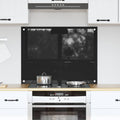Vidaxl keuken achterwand zwart 80 x 60 cm gehard glas