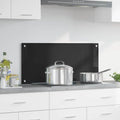 Vidaxl keuken achterwand zwart 90 x 40 cm gehard glas