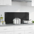 Vidaxl keuken achterwand zwart 100 x 40 cm gehard glas
