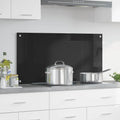 Vidaxl keuken achterwand zwart 100 x 50 cm gehard glas