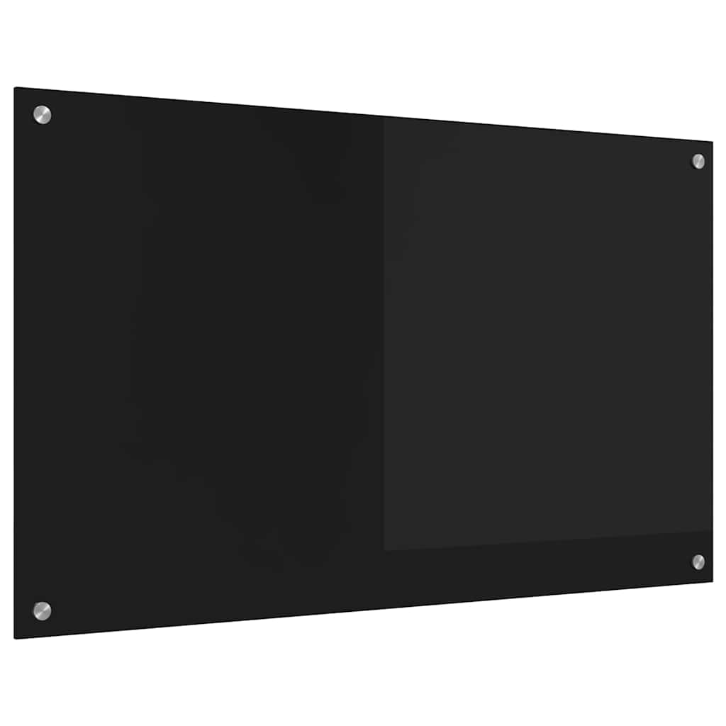 Vidaxl keuken achterwand zwart 100 x 60 cm gehard glas