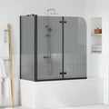 Vidaxl douche omhulsel zwart 120 x 68 x 130 cm esg-glas en aluminium