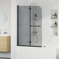 Vidaxl douche omhulsel zwart 120 x 140 cm esg-glas en aluminium