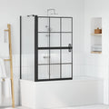 Vidaxl bad douchescreen zwart en transparant 116 x 68 x 128 cm