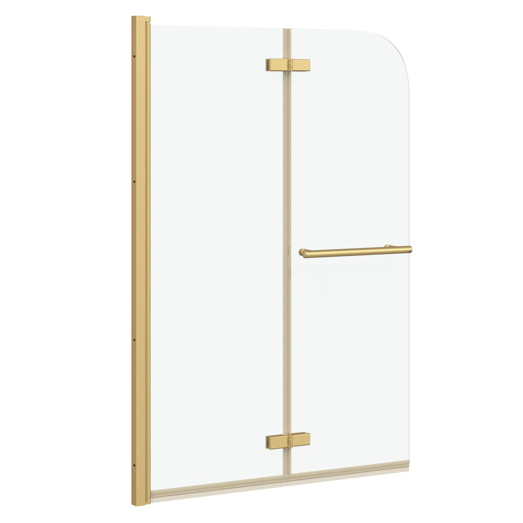 Vidaxl douche omhulsel goud 95 x 140 cm esg-glas en aluminium