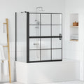 Vidaxl bad douchescreen zwart en transparant 116 x 68 x 128 cm