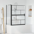 Vidaxl bad douchescreen zwart en transparant 116 x 68 x 128 cm