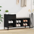 Vidaxl schoenenkast met lade zwart eiken 102 x 36 x 60 cm bewerkt hout