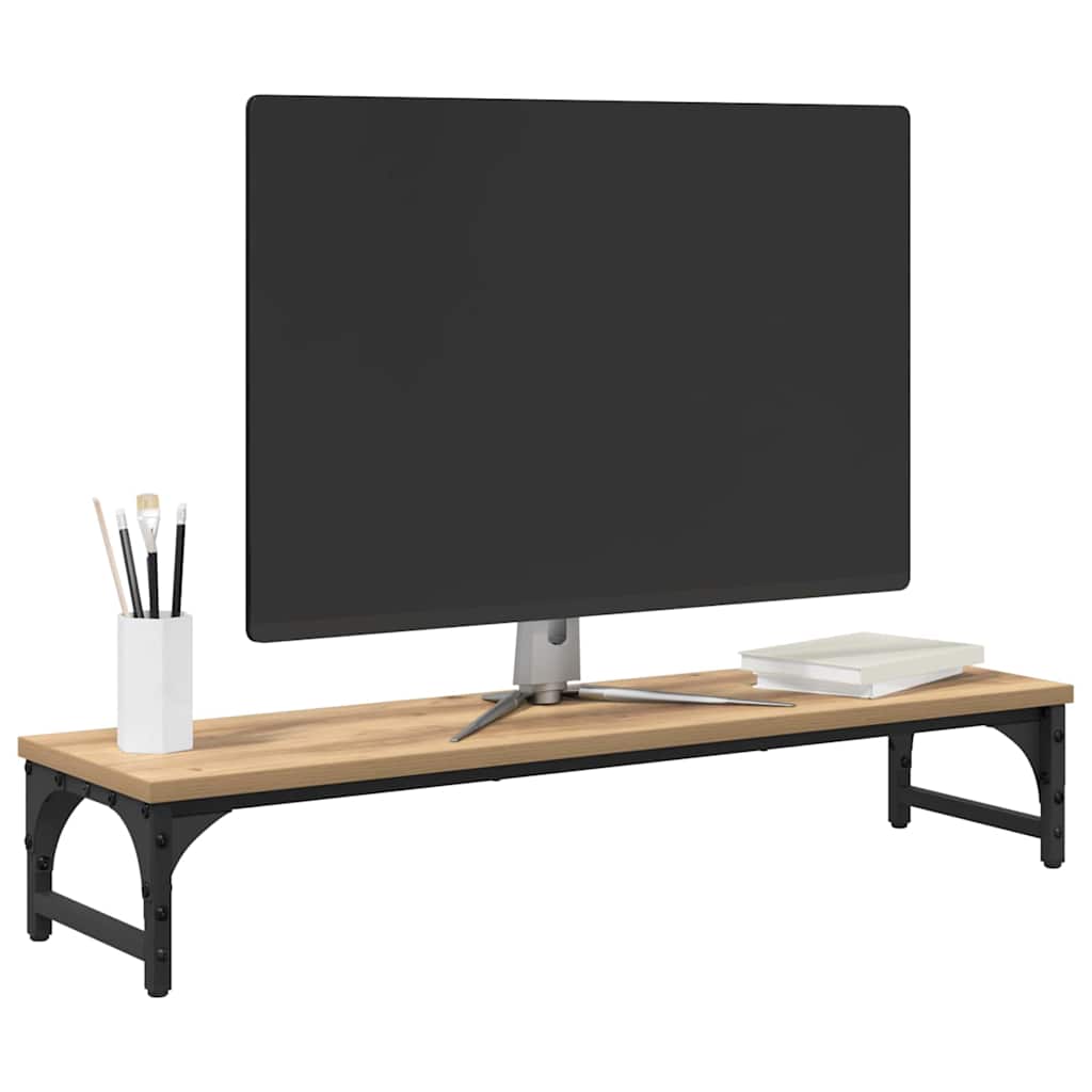 Vidaxl monitor stand artisanaal eiken 85 x 23 x 15,5 cm bewerkt hout