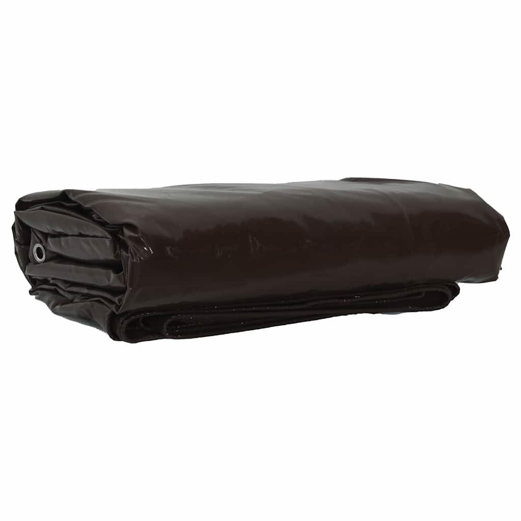 Vidaxl zeil 650g m² bruin 3 x 6 m canvas met pvc-coating