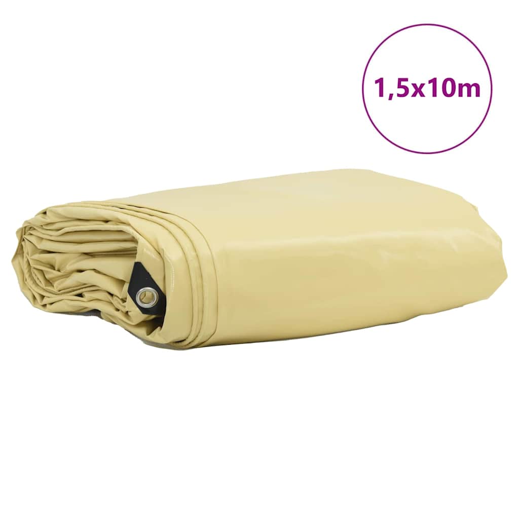 Vidaxl zeil 650g m² beige 1,5 x 10 m canvas met pvc-coating