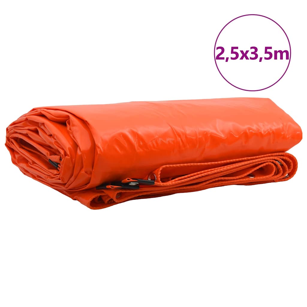 Vidaxl zeil 650g m² oranje 2,5 x 3,5 m canvas met pvc-coating