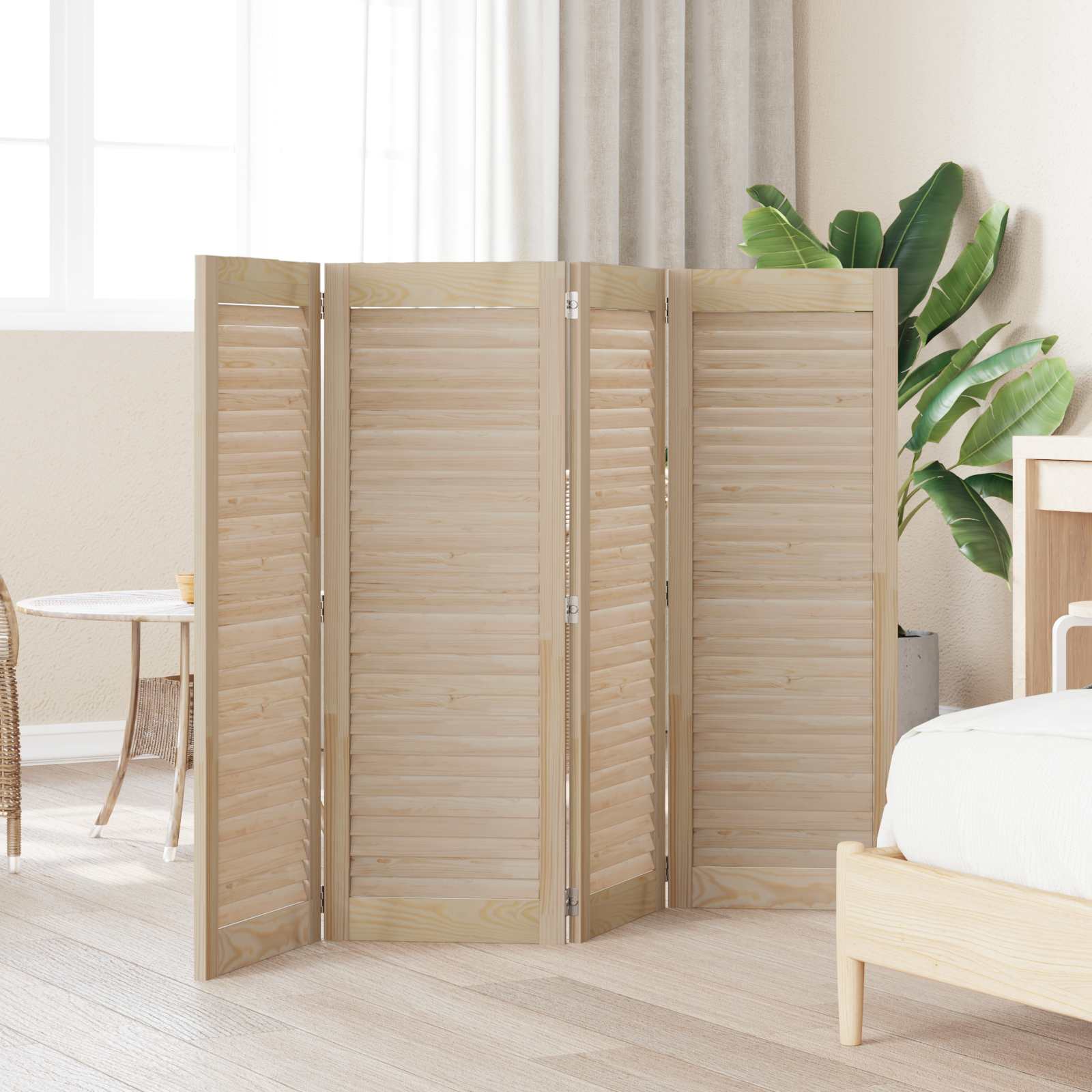 Vidaxl kastdeur 4 pcs naturel 110 x 2,1 x 39,5 cm massief grenenhout