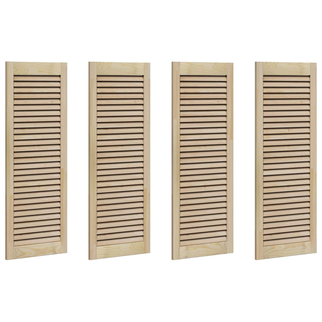 Vidaxl kastdeur 4 pcs naturel 110 x 2,1 x 39,5 cm massief grenenhout