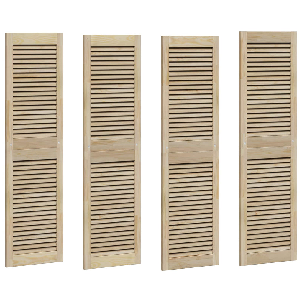 Vidaxl kastdeur 4 pcs naturel 140,5 x 2,1 x 39,5 cm massief grenenhout