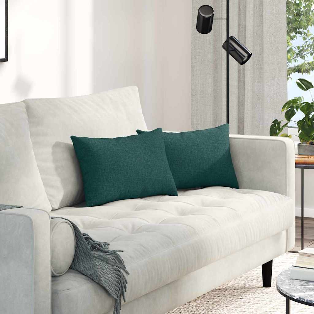 Vidaxl sofa kussens 2 st stof donkergroen 50 x 30 cm