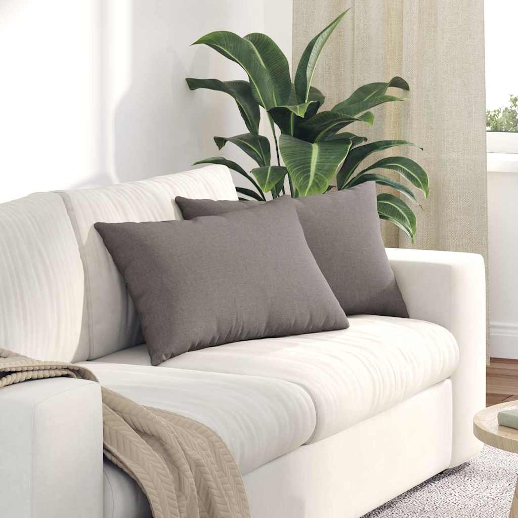 Vidaxl sofa kussens 2 st stof taupe 60 x 40 cm