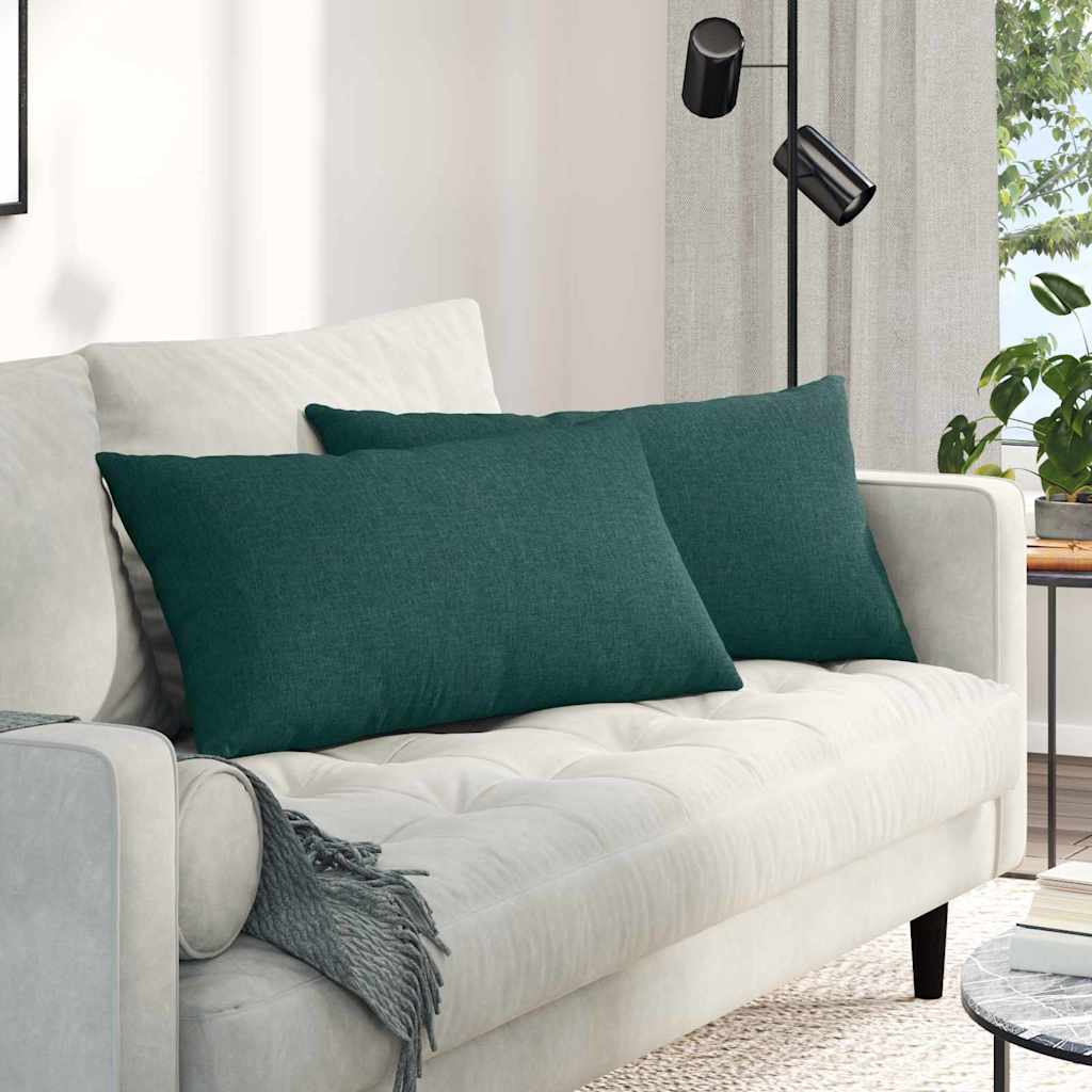 Vidaxl sofa kussens 2 st stof donkergroen 80 x 40 cm