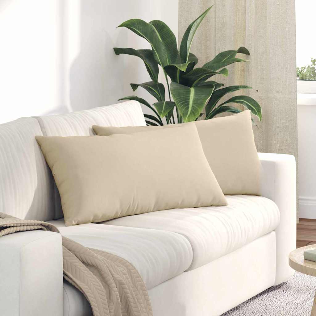 Vidaxl sofa kussens 2 st stof crème 80 x 40 cm
